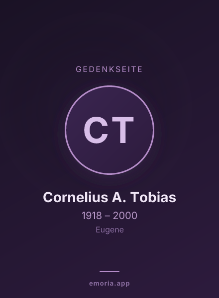Gedenkportrait von Cornelius A. Tobias