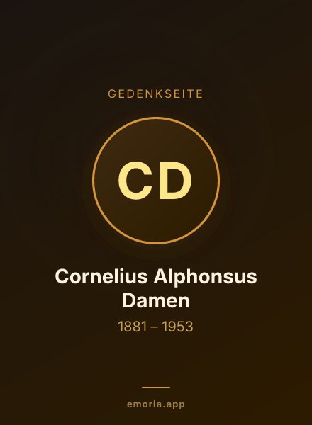 Gedenkportrait von Cornelius Alphonsus Damen