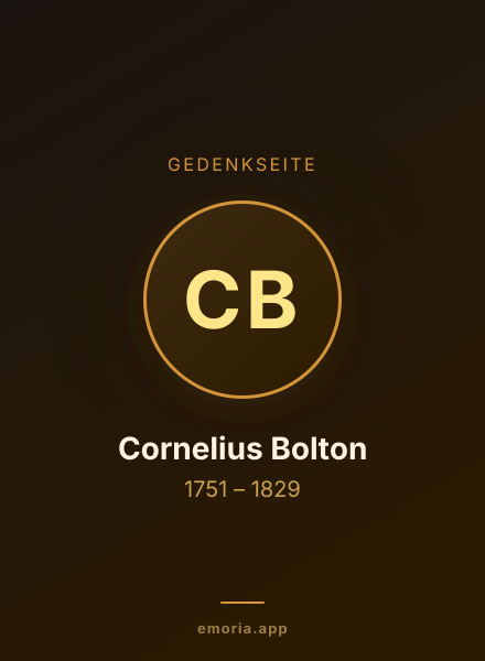 Gedenkportrait von Cornelius Bolton