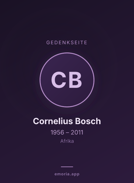 Gedenkportrait von Cornelius Bosch