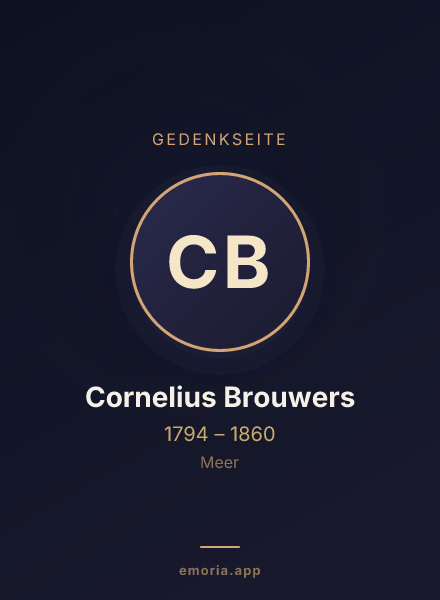 Gedenkportrait von Cornelius Brouwers