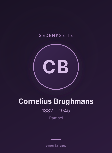 Gedenkportrait von Cornelius Brughmans
