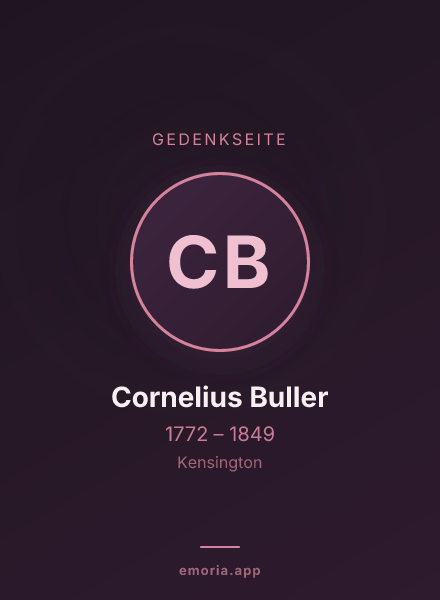 Gedenkportrait von Cornelius Buller