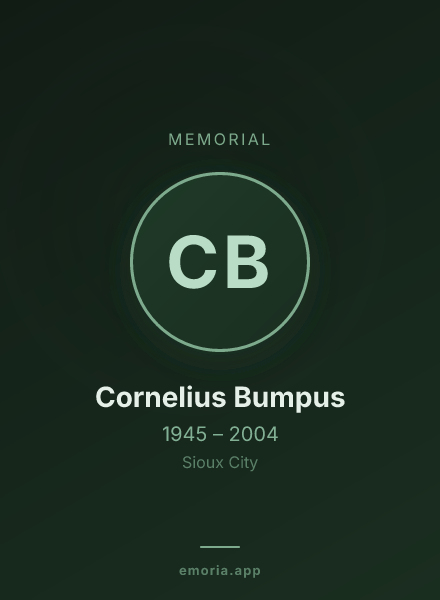 Memorial portrait of Cornelius Bumpus