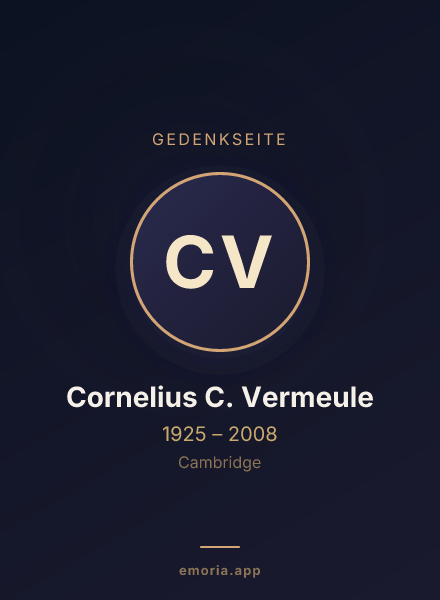Gedenkportrait von Cornelius C. Vermeule