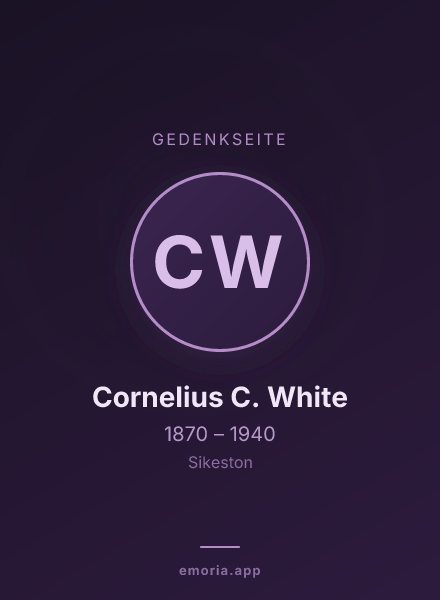 Gedenkportrait von Cornelius C. White