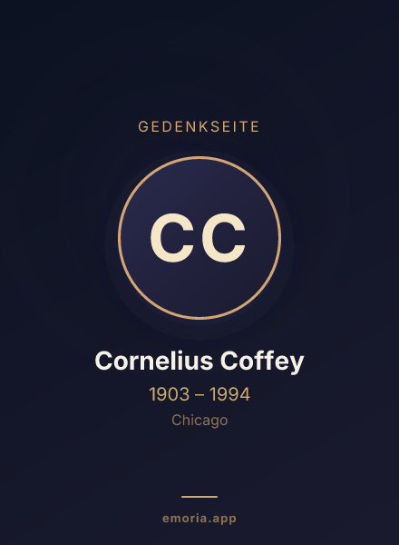 Gedenkportrait von Cornelius Coffey