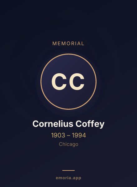 Memorial portrait of Cornelius Coffey