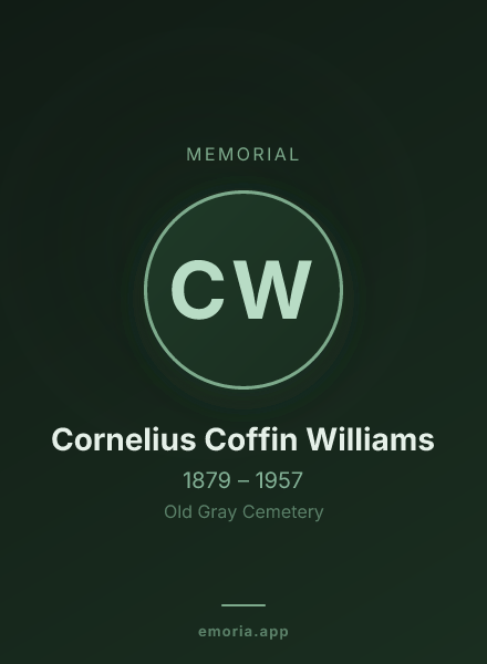 Memorial portrait of Cornelius Coffin Williams