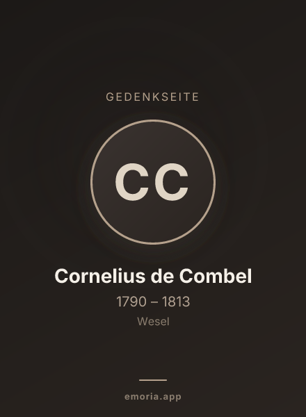 Gedenkportrait von Cornelius de Combel