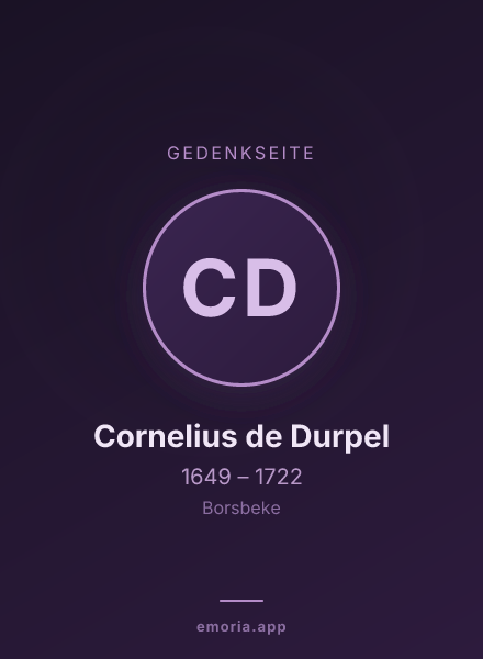 Gedenkportrait von Cornelius de Durpel