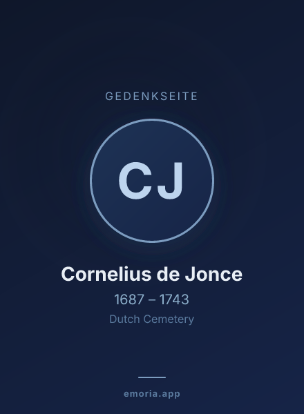Gedenkportrait von Cornelius de Jonce