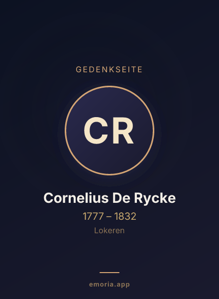 Gedenkportrait von Cornelius De Rycke