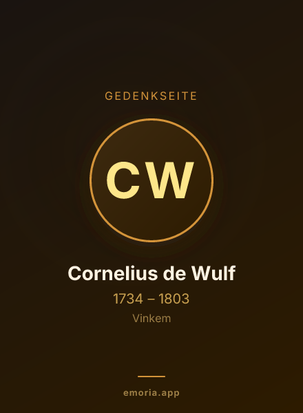 Gedenkportrait von Cornelius de Wulf