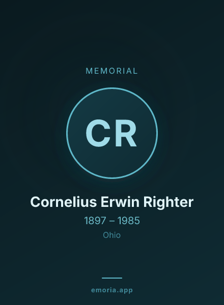 Memorial portrait of Cornelius Erwin Righter