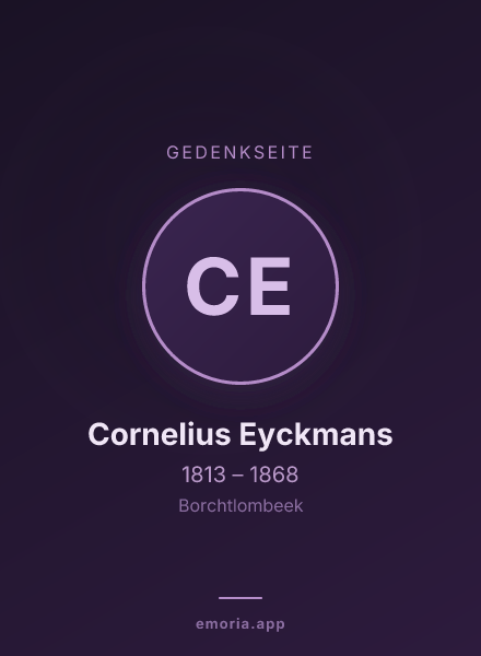 Gedenkportrait von Cornelius Eyckmans