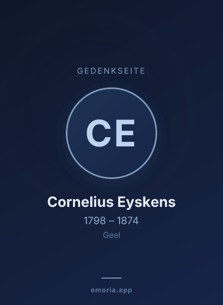 Gedenkportrait von Cornelius Eyskens