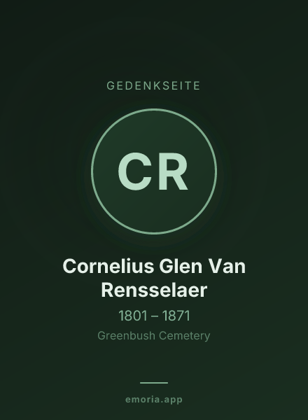 Gedenkportrait von Cornelius Glen Van Rensselaer