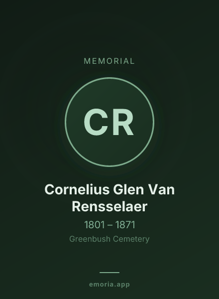 Memorial portrait of Cornelius Glen Van Rensselaer