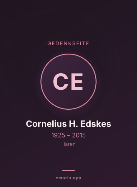 Gedenkportrait von Cornelius H. Edskes