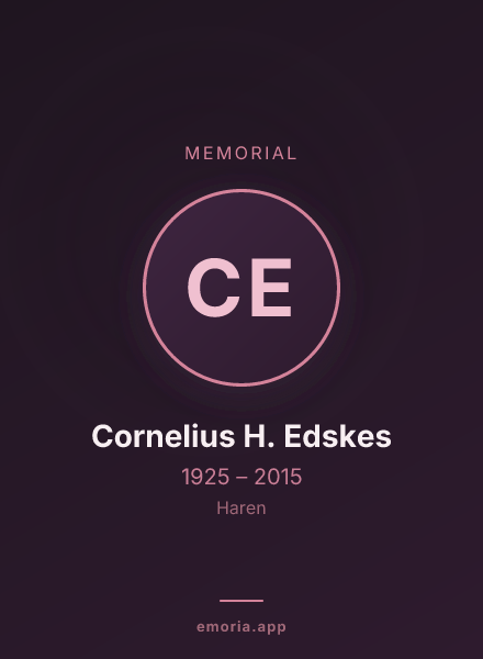 Memorial portrait of Cornelius H. Edskes