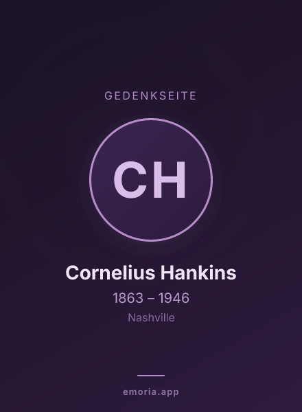 Gedenkportrait von Cornelius Hankins
