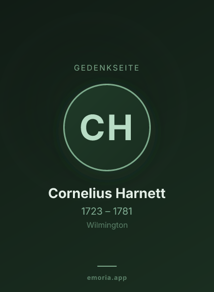 Gedenkportrait von Cornelius Harnett