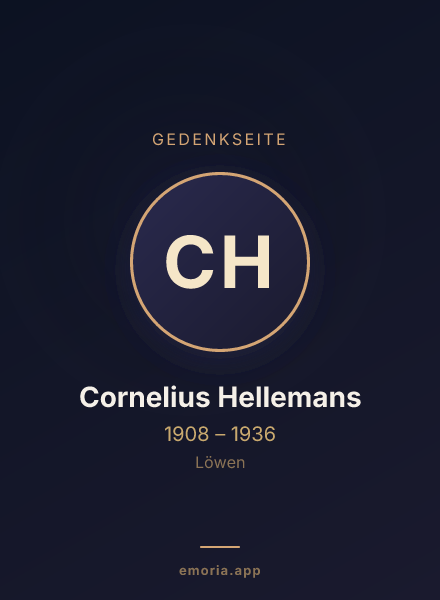 Gedenkportrait von Cornelius Hellemans