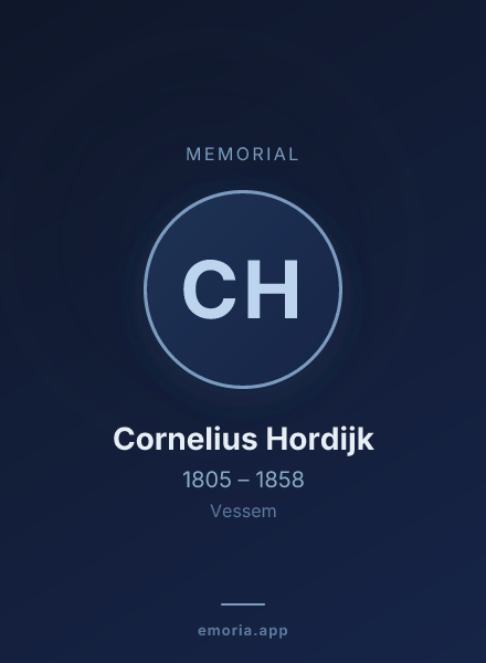 Memorial portrait of Cornelius Hordijk