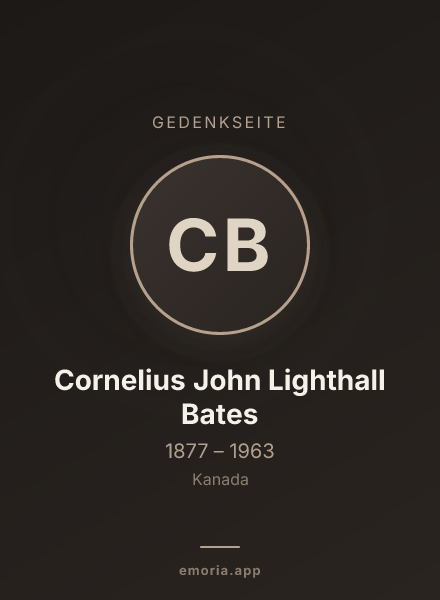 Gedenkportrait von Cornelius John Lighthall Bates