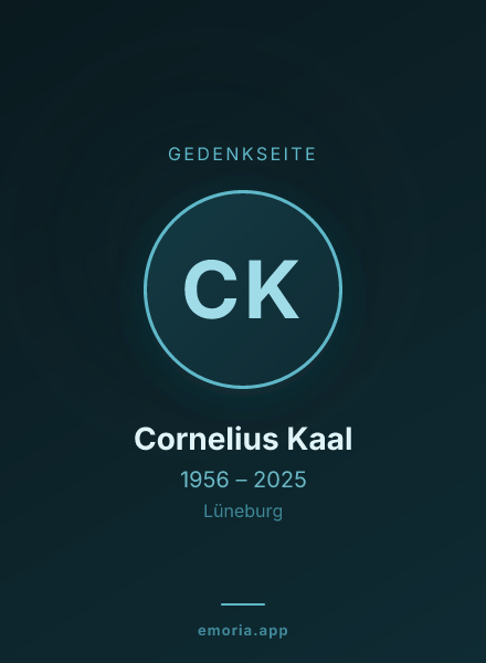 Gedenkportrait von Cornelius Kaal