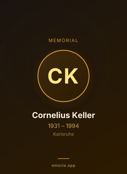 Memorial portrait of Cornelius Keller