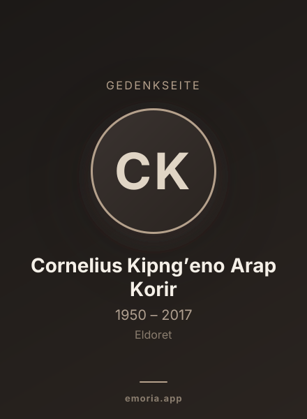 Gedenkportrait von Cornelius Kipng’eno Arap Korir
