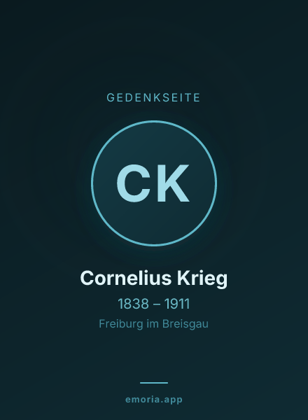 Gedenkportrait von Cornelius Krieg