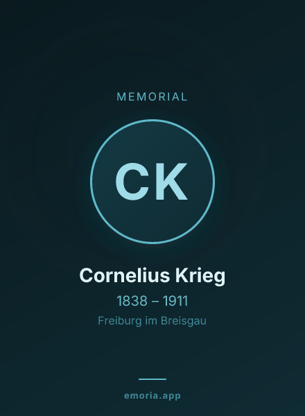 Memorial portrait of Cornelius Krieg