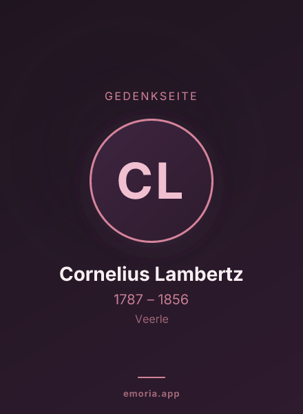 Gedenkportrait von Cornelius Lambertz