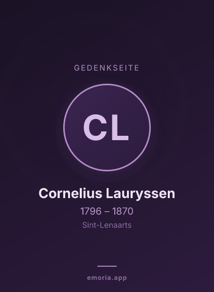 Gedenkportrait von Cornelius Lauryssen