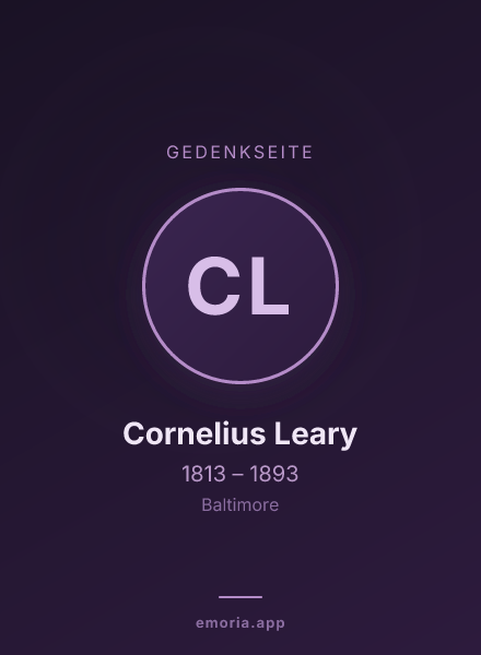 Gedenkportrait von Cornelius Leary