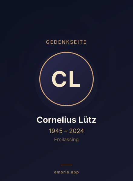 Gedenkportrait von Cornelius Lütz