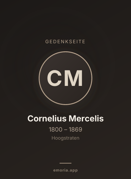 Gedenkportrait von Cornelius Mercelis
