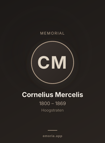 Memorial portrait of Cornelius Mercelis