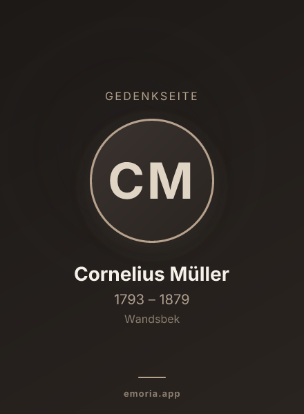 Gedenkportrait von Cornelius Müller