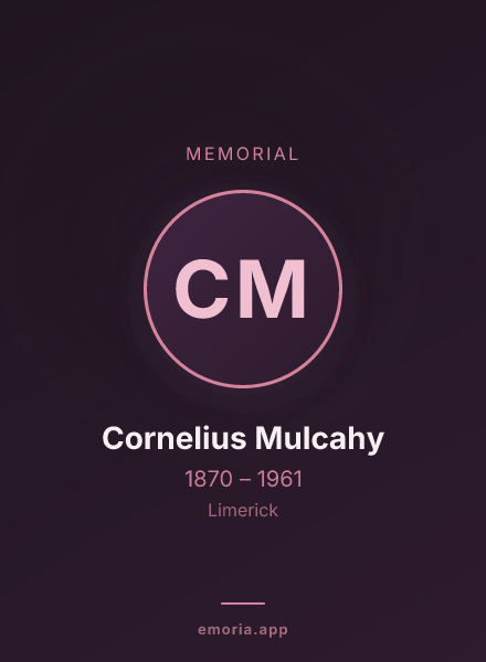 Memorial portrait of Cornelius Mulcahy
