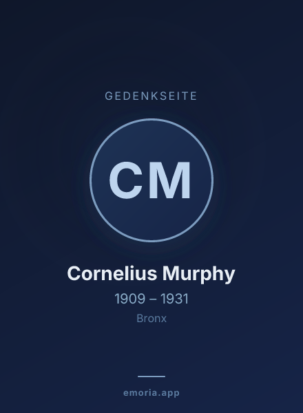 Gedenkportrait von Cornelius Murphy