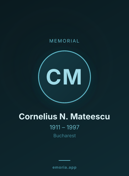 Memorial portrait of Cornelius N. Mateescu