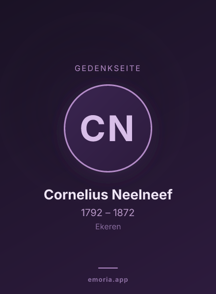 Gedenkportrait von Cornelius Neelneef