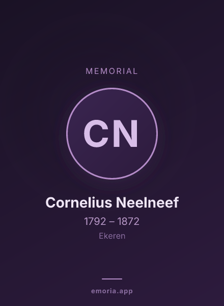 Memorial portrait of Cornelius Neelneef