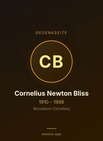 Gedenkportrait von Cornelius Newton Bliss