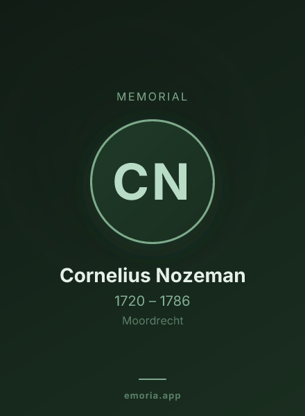 Memorial portrait of Cornelius Nozeman