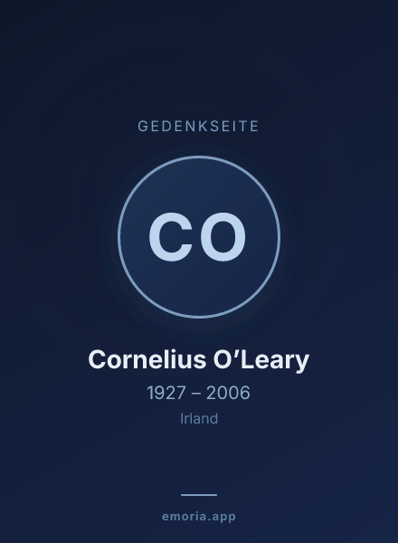 Gedenkportrait von Cornelius O’Leary